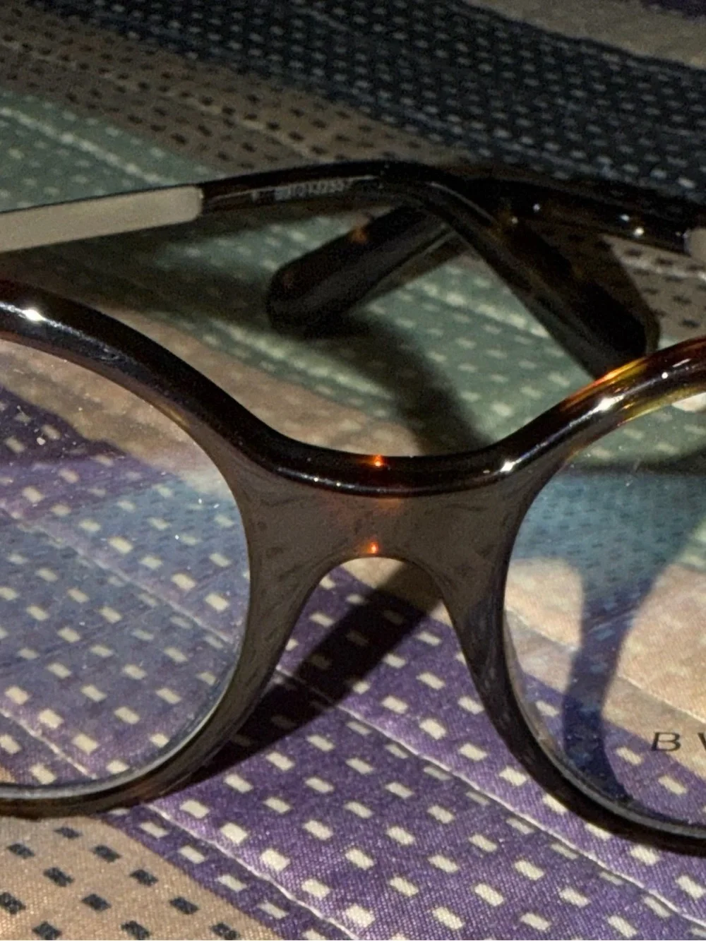 Bvlgari Women's Dark Tortoiseshell Round-Edge Glasses